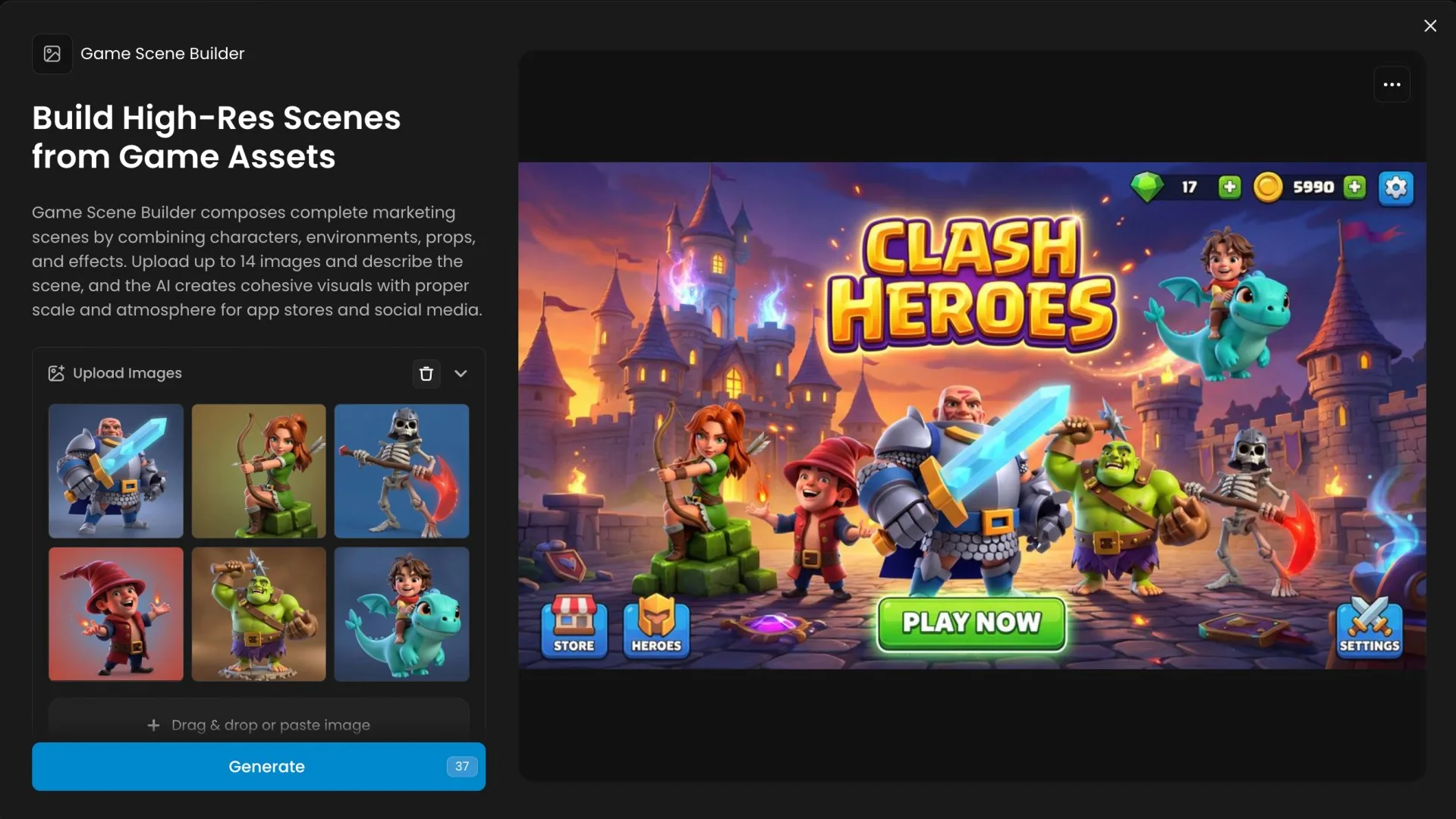 Game Scene Builder App Result On Scenario