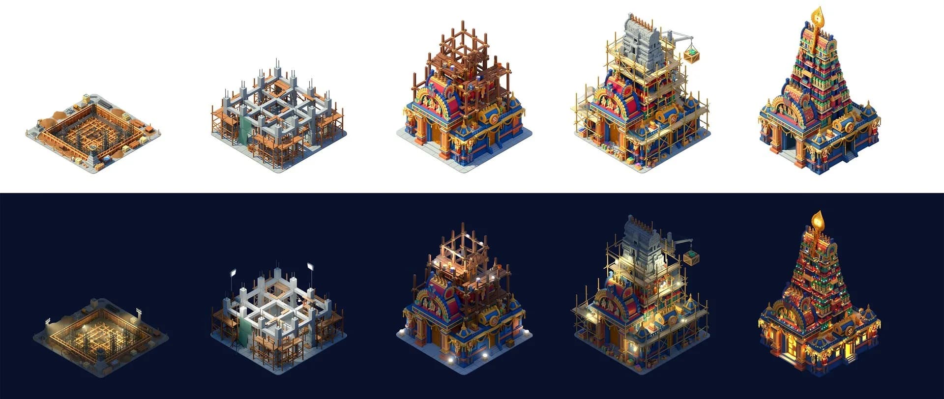 Isometric Tiles Creation Progression Using Scenario